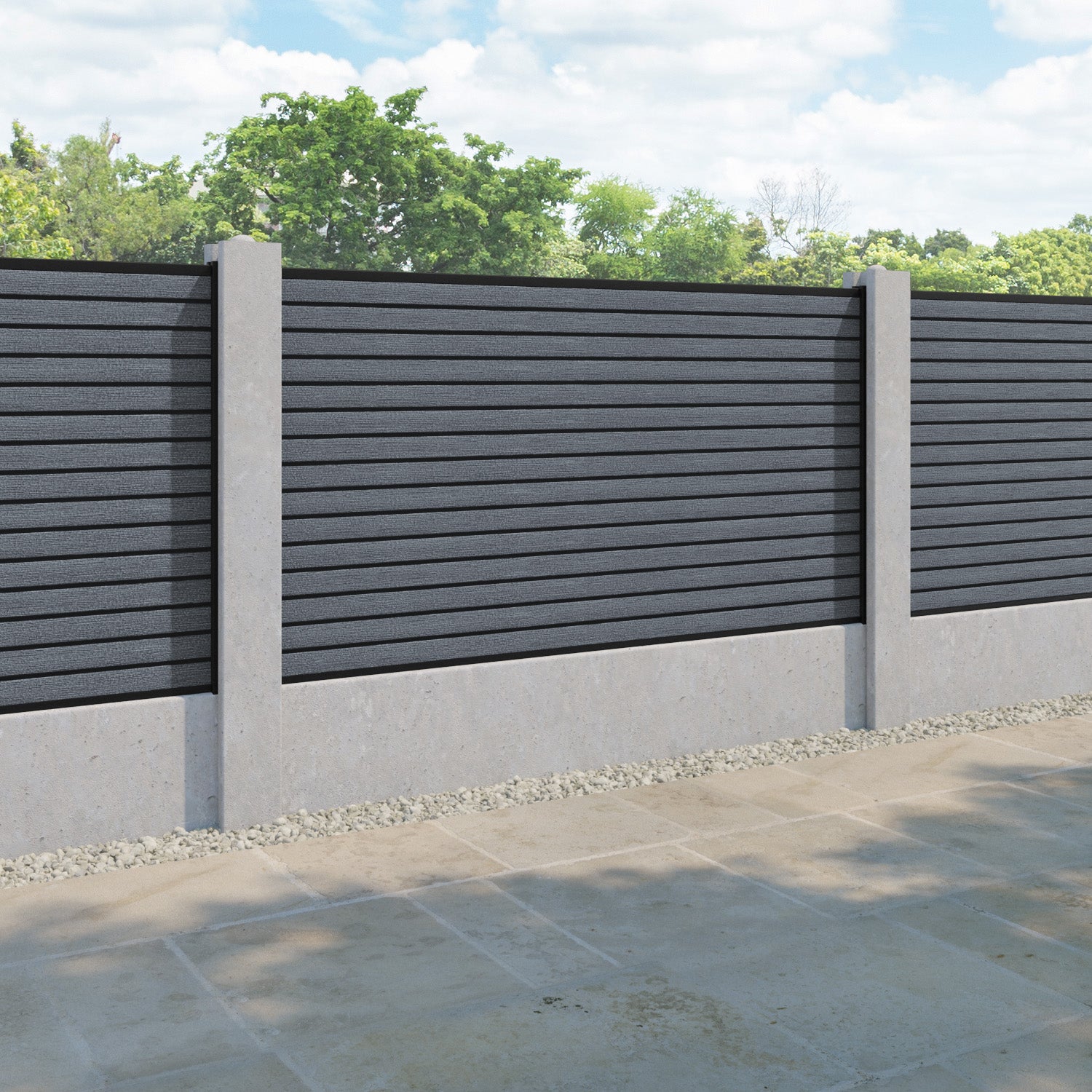 Hudson Fence Panel - Anthracite - for existing concrete posts