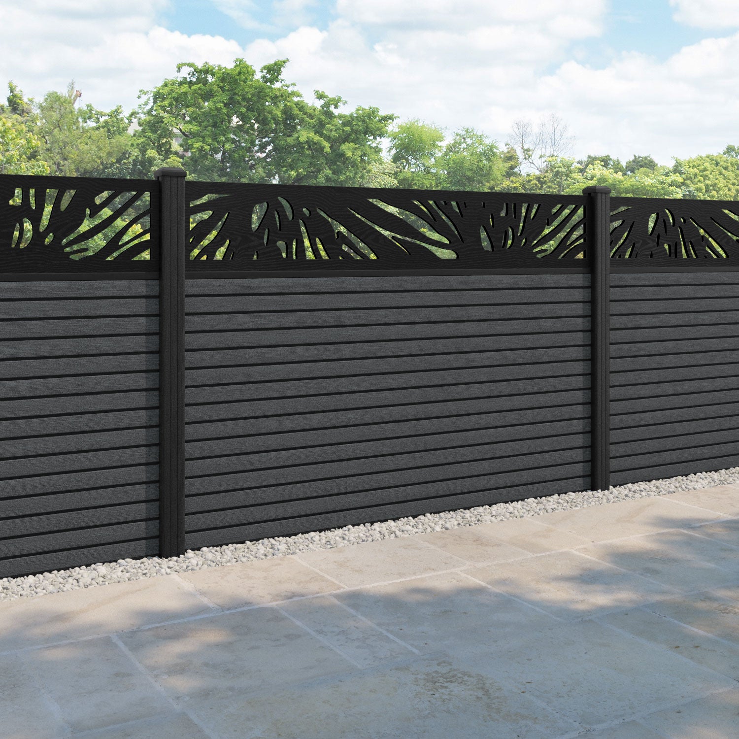 Hudson Poppy Fence Panel - Dark Grey - with our composite posts