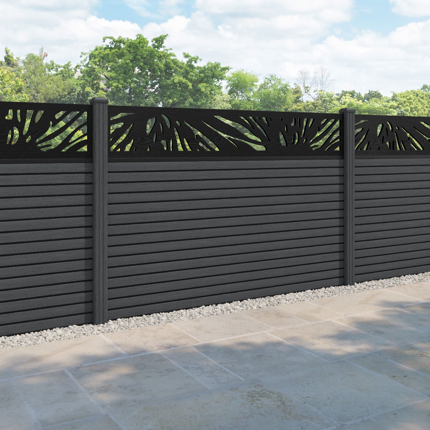 Hudson Poppy Fence Panel - Dark Grey - with our composite posts
