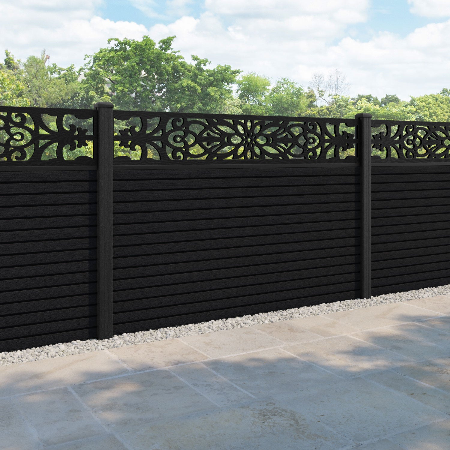 Hudson Windsor Fence Panel - Black - with our composite posts