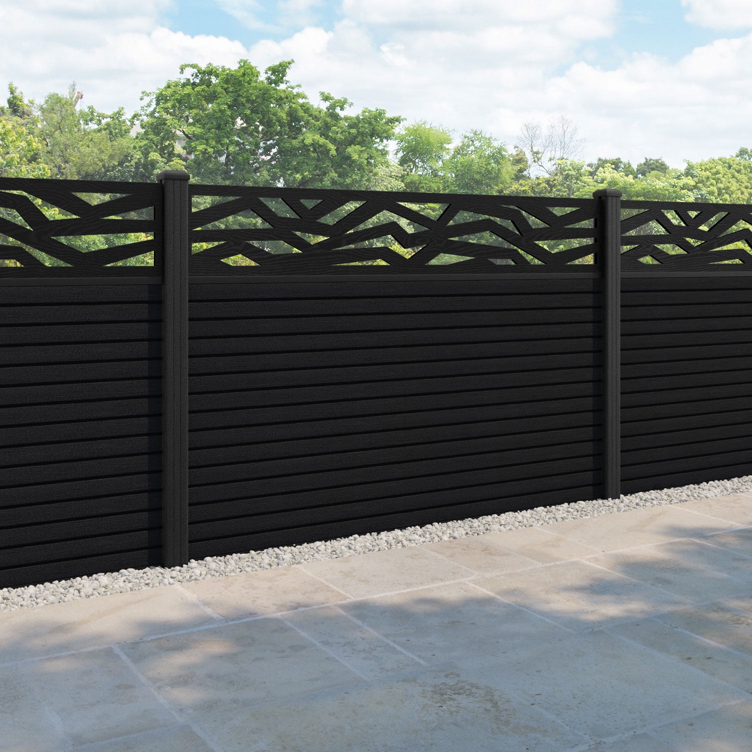 Hudson Zenith Fence Panel - Black - with our composite posts