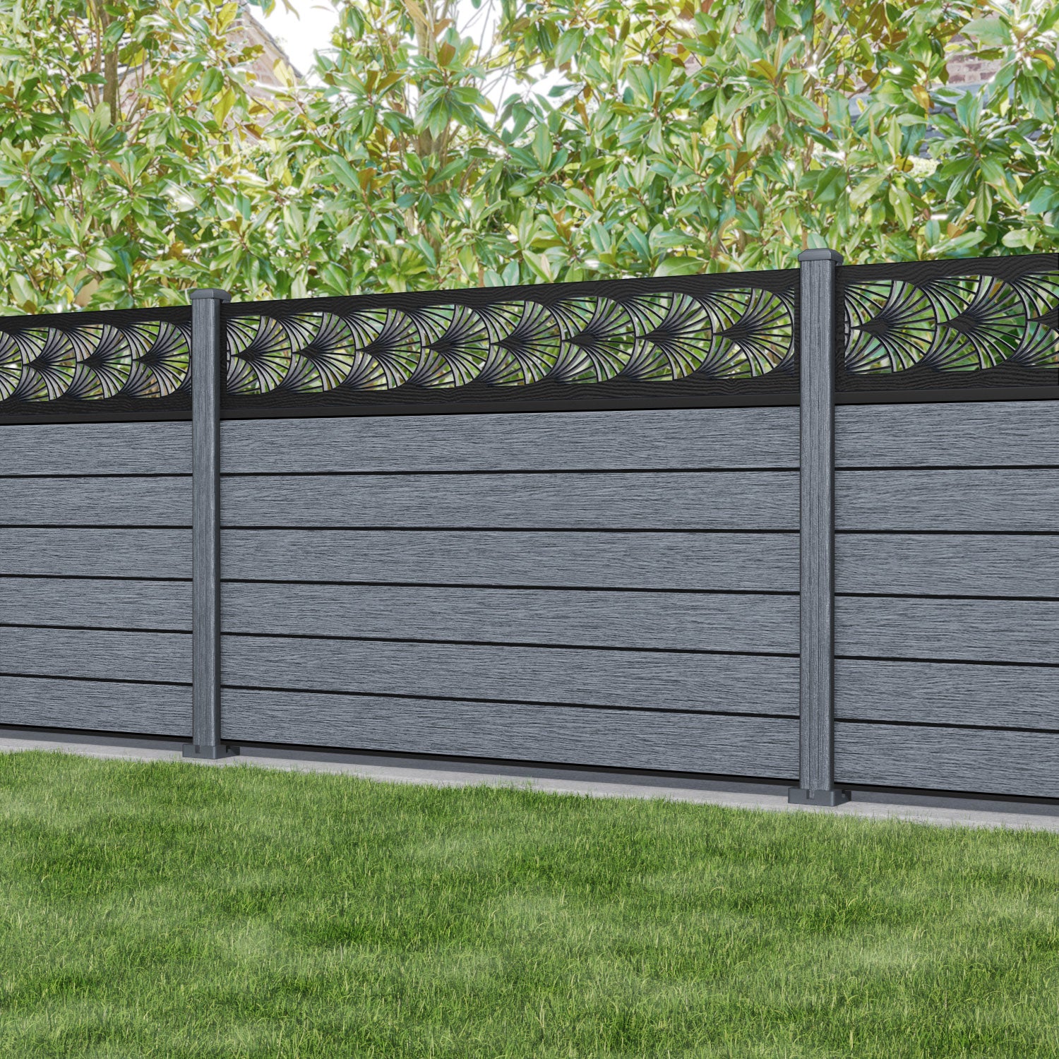 Fusion Laurel Fence Panel - Anthracite - with our composite posts