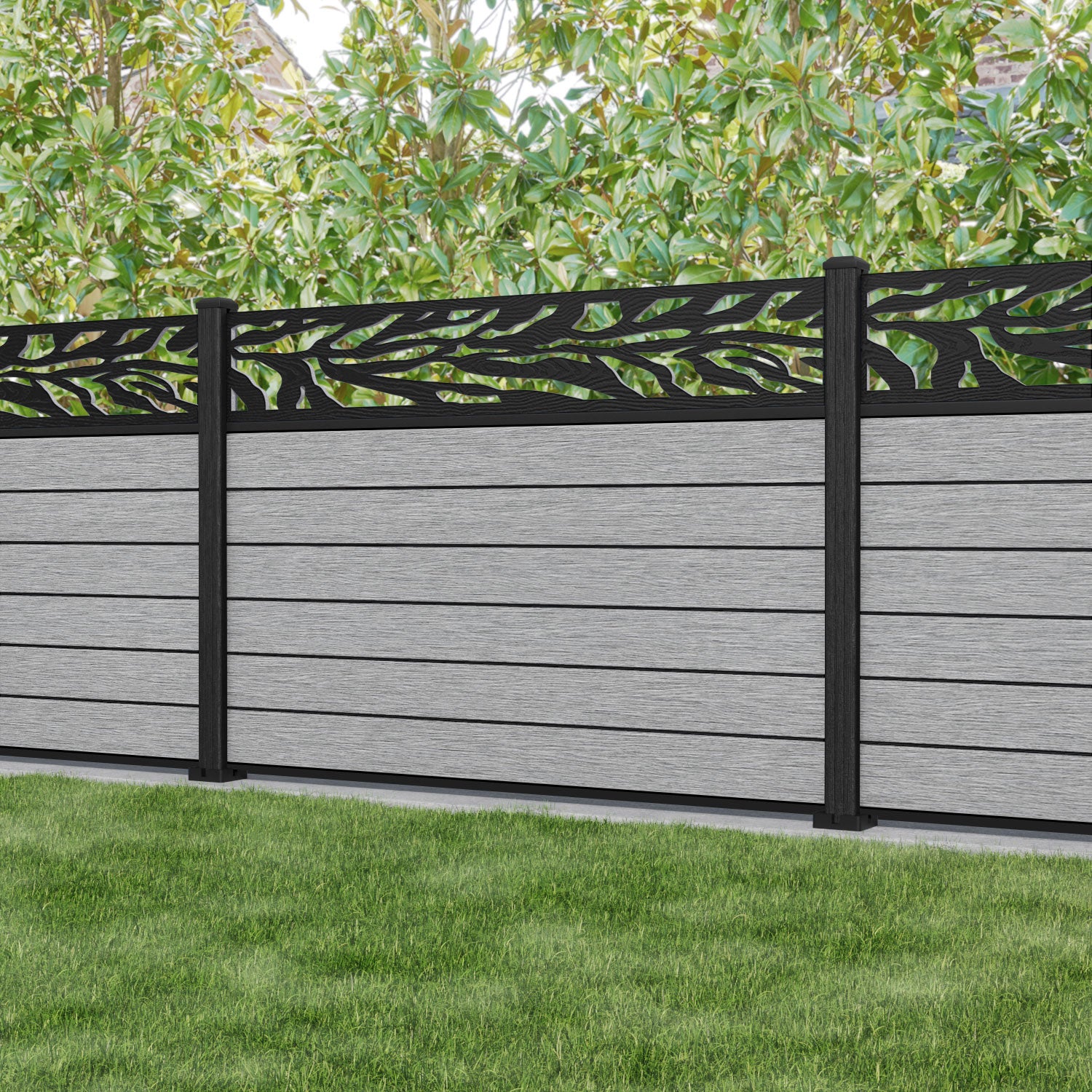 Fusion Malawi Fence Panel - Light Grey - with our composite posts