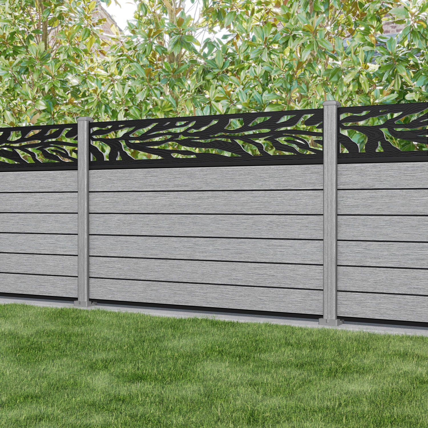 Fusion Malawi Fence Panel - Light Grey - with our composite posts