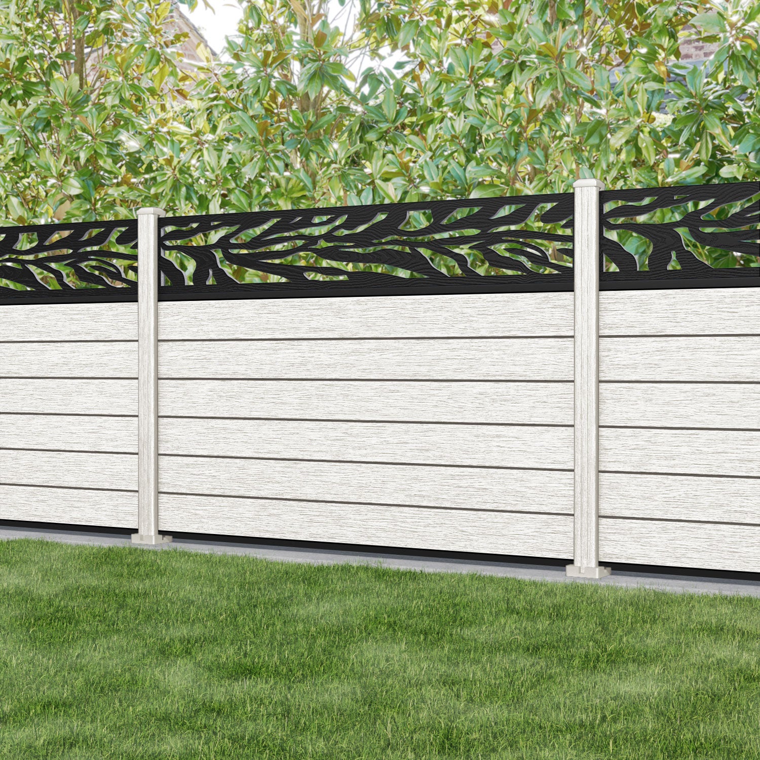 Fusion Malawi Fence Panel - Light Stone - with our composite posts