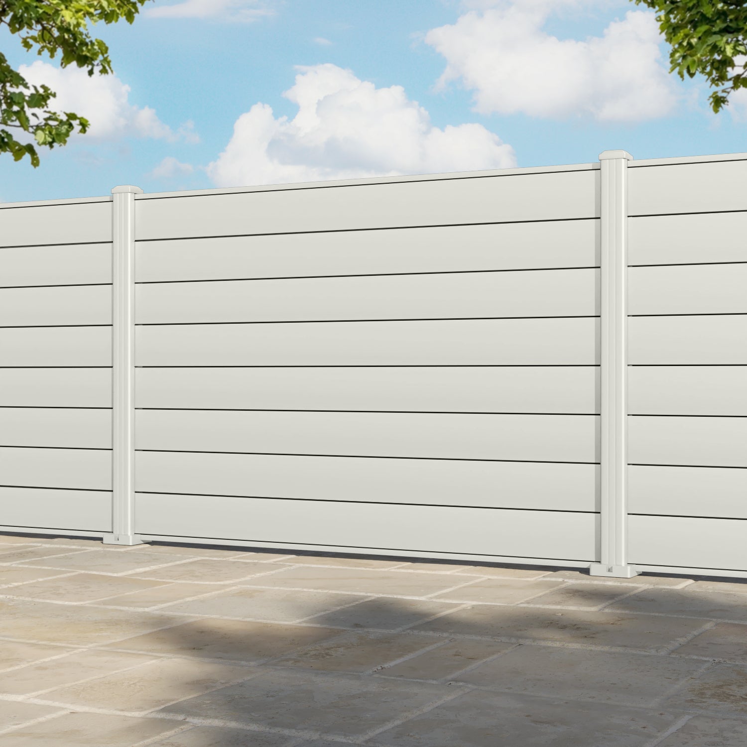 Gate Matching Aluminium Fence Panel - Off White - with our aluminium posts