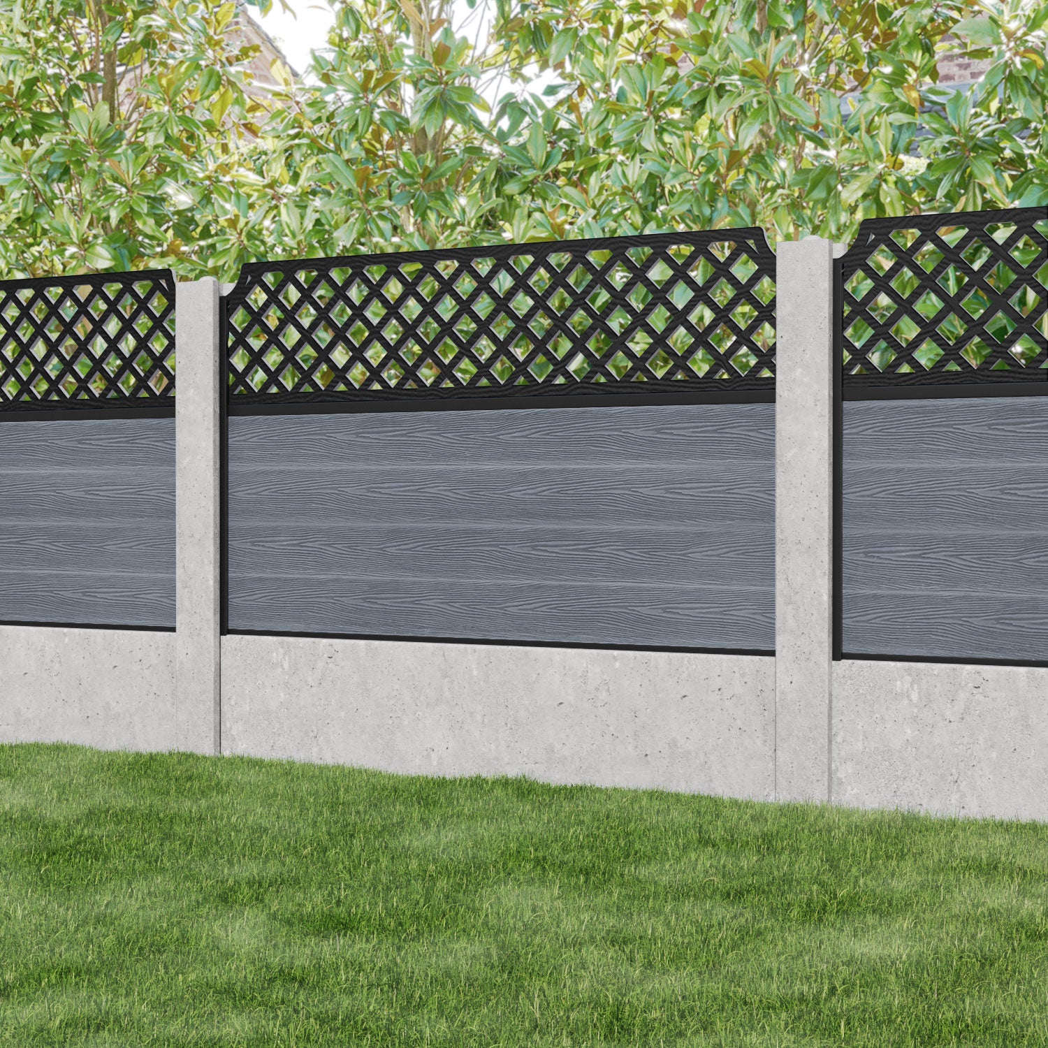 Classic Regal Hive Fence Panel - Anthracite - for existing concrete posts