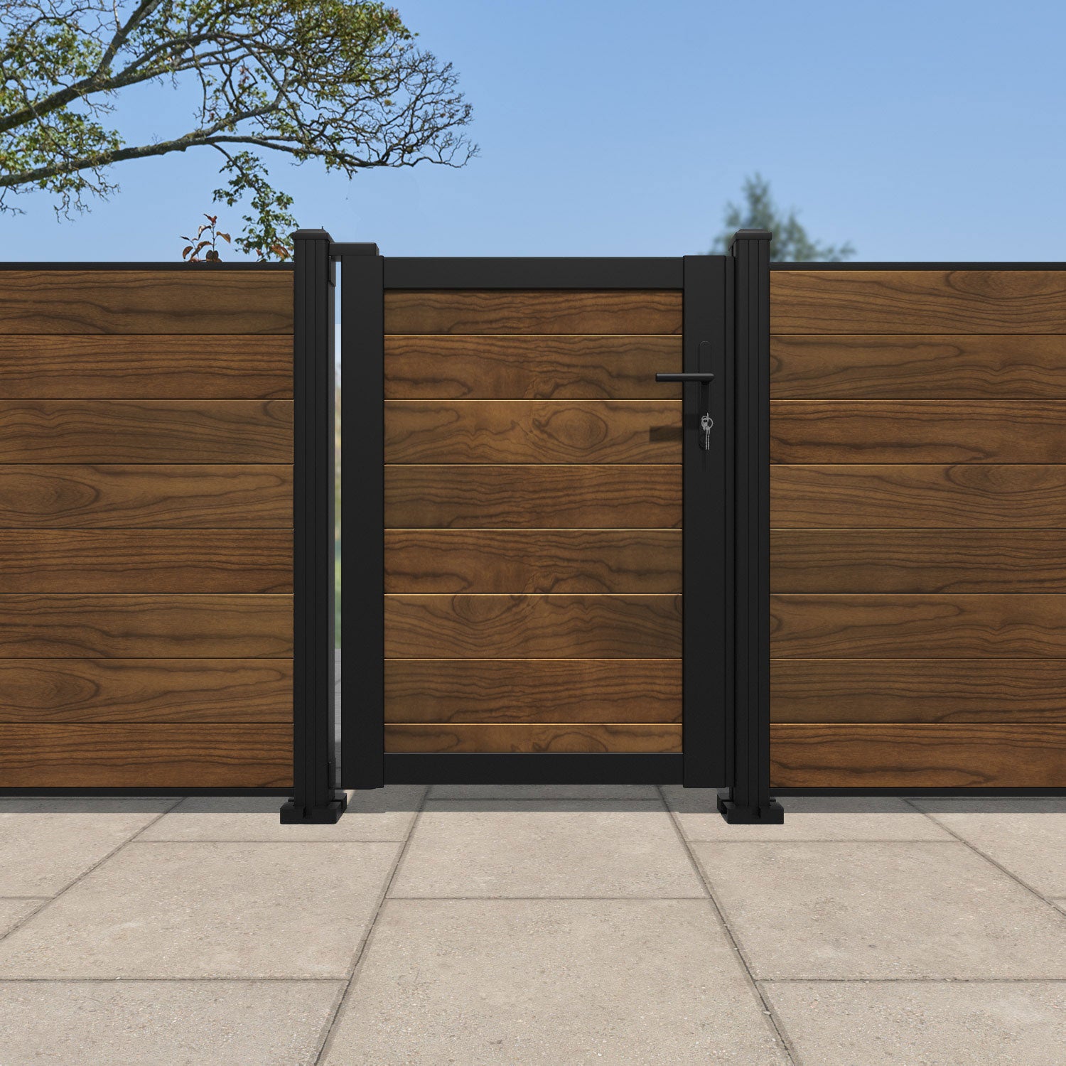 Salone Aluminium Pedestrian Gate - Brown