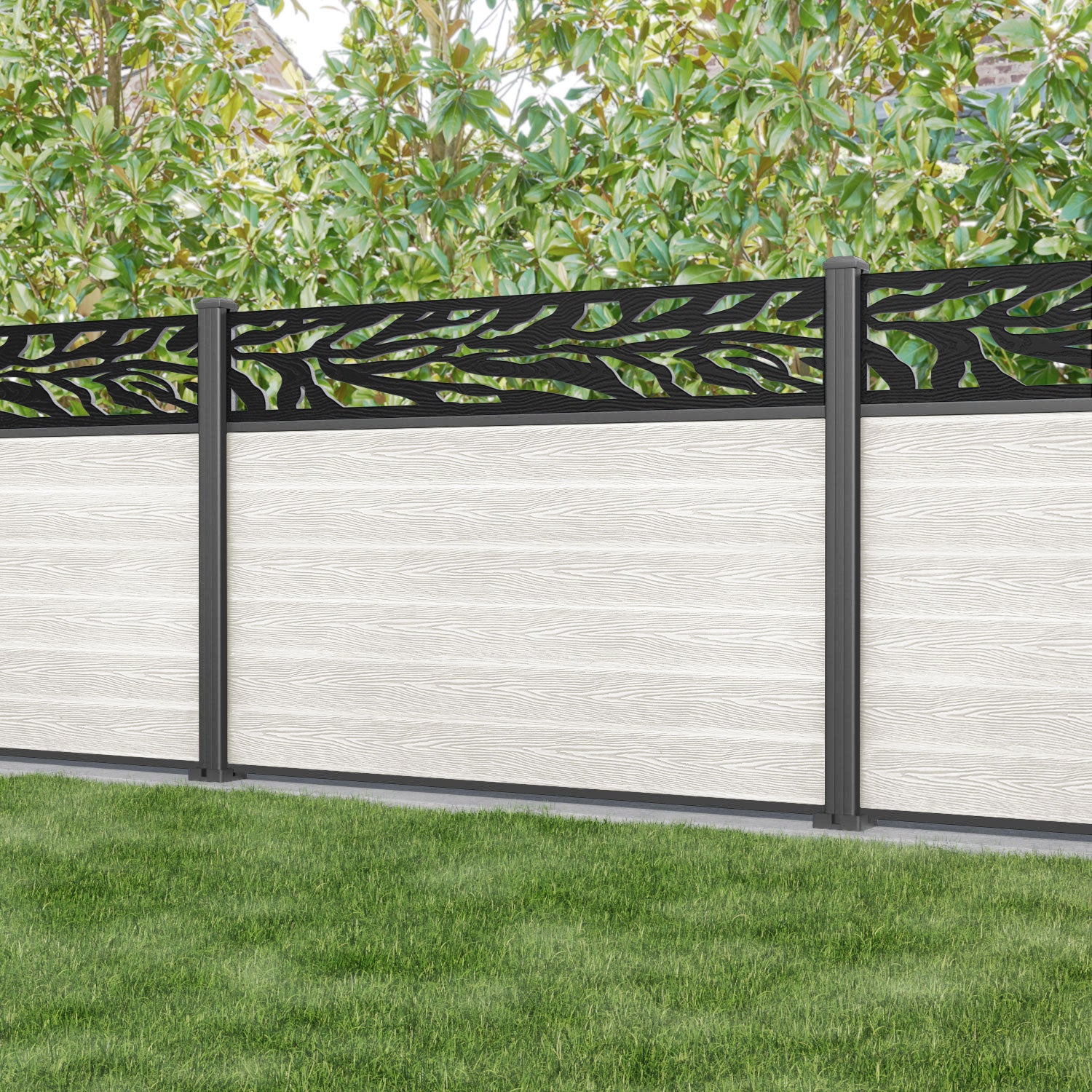 Classic Malawi Fence Panel - Light Stone - with our aluminium posts
