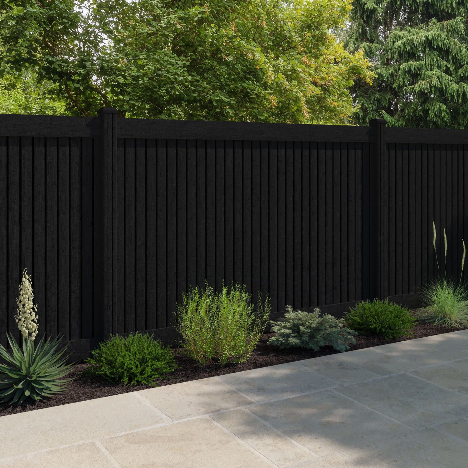 Virtis Fence Panel - Black - with our composite posts