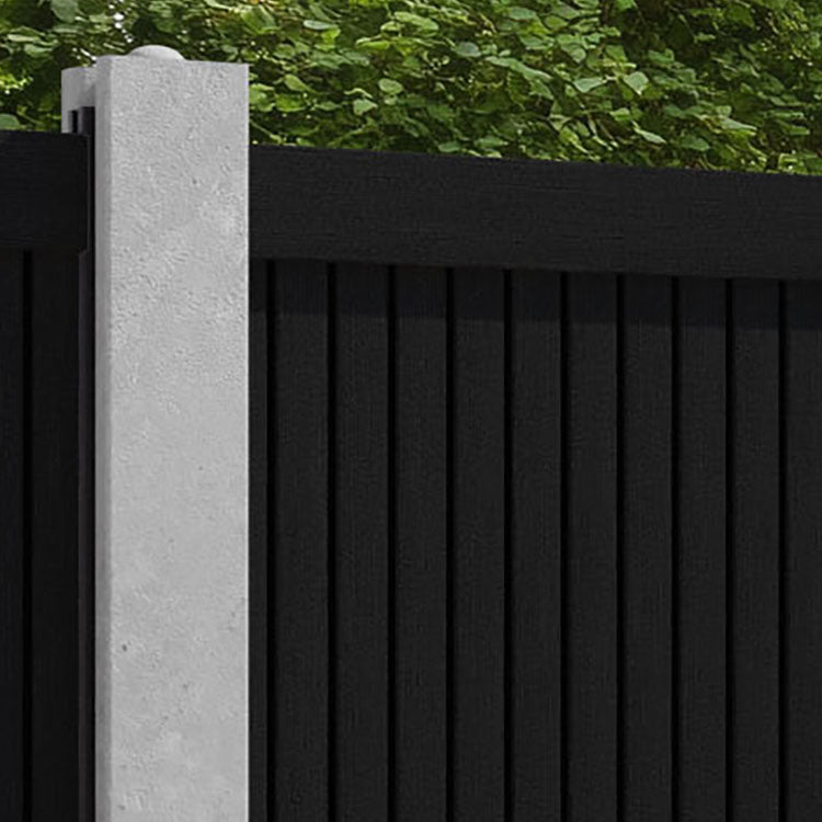 Virtis Fence Panel - Black - for existing concrete posts