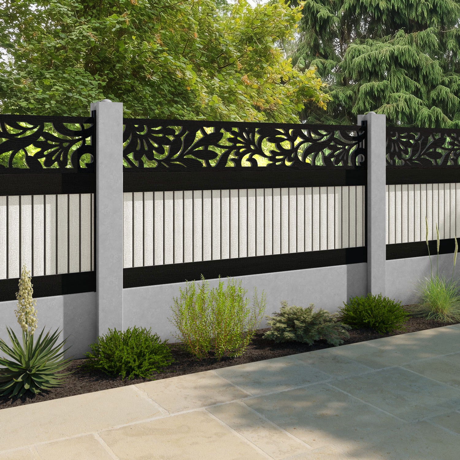 Virtis Heritage Fence Panel - Light Stone - for existing concrete posts