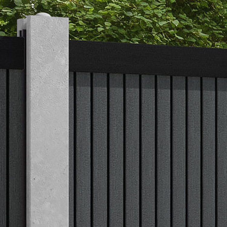 Virtis Fence Panel - Dark Grey - for existing concrete posts