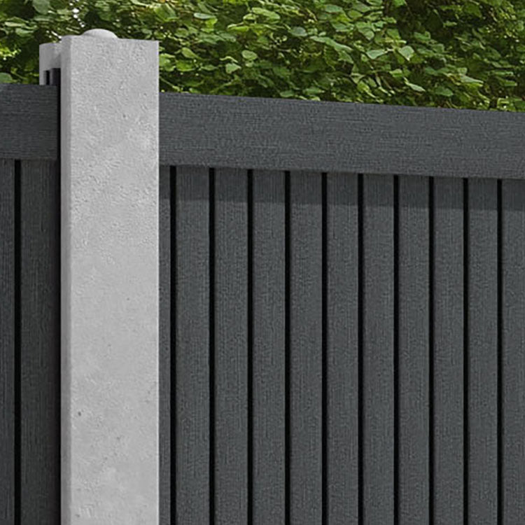 Virtis Fence Panel - Dark Grey - for existing concrete posts
