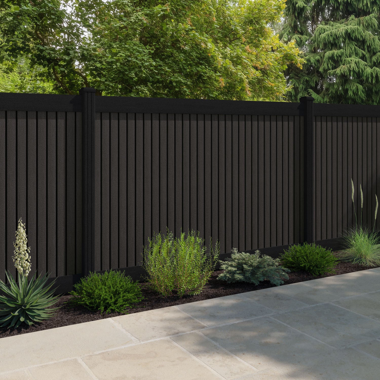 Virtis Fence Panel - Dark Oak - with our composite posts