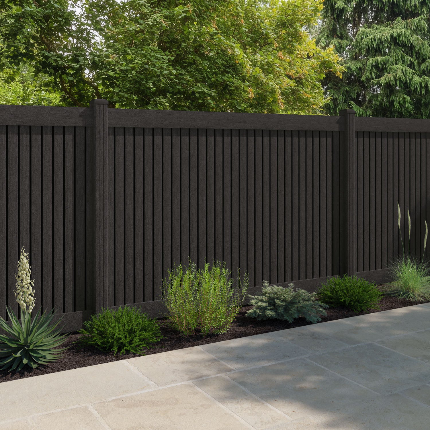 Virtis Fence Panel - Dark Oak - with our composite posts