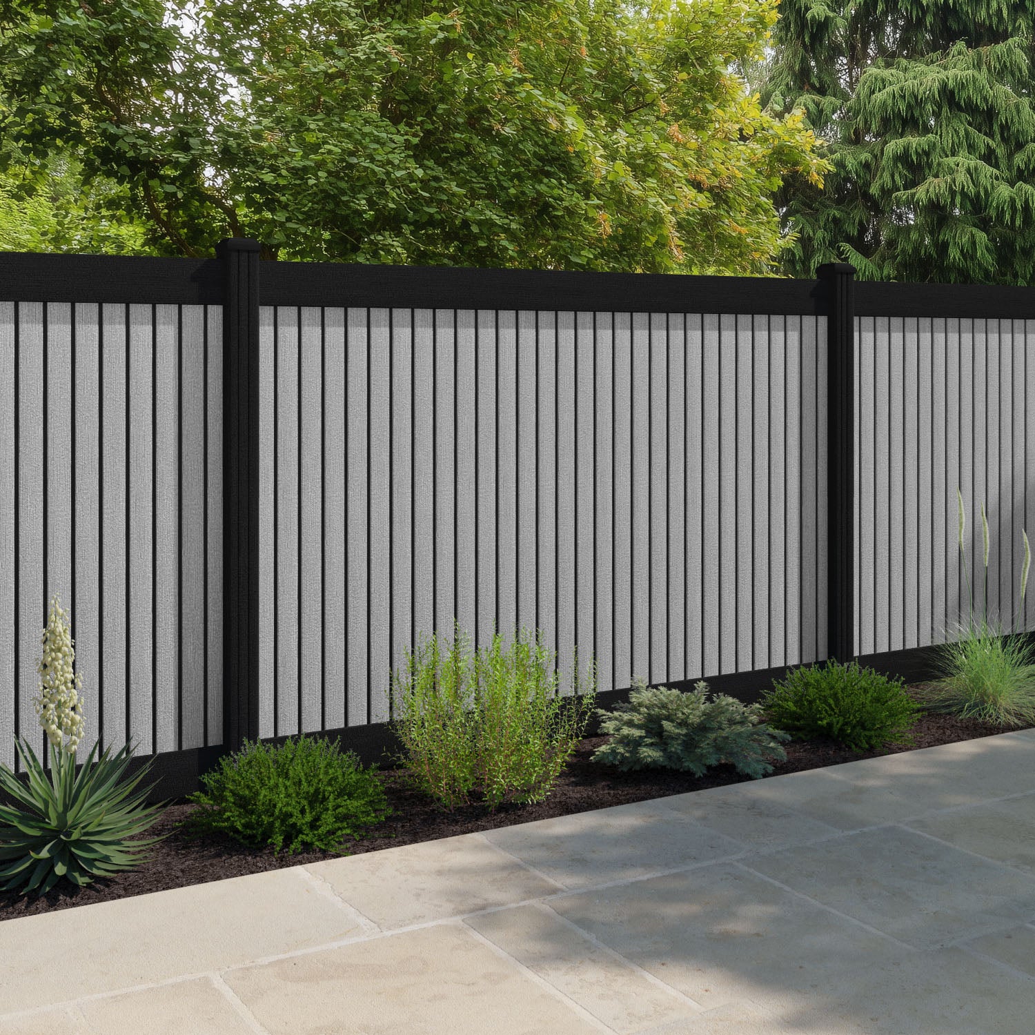 Virtis Fence Panel - Light Grey - with our composite posts