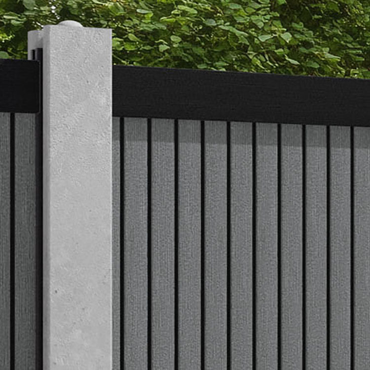 Virtis Fence Panel - Mid Grey - for existing concrete posts