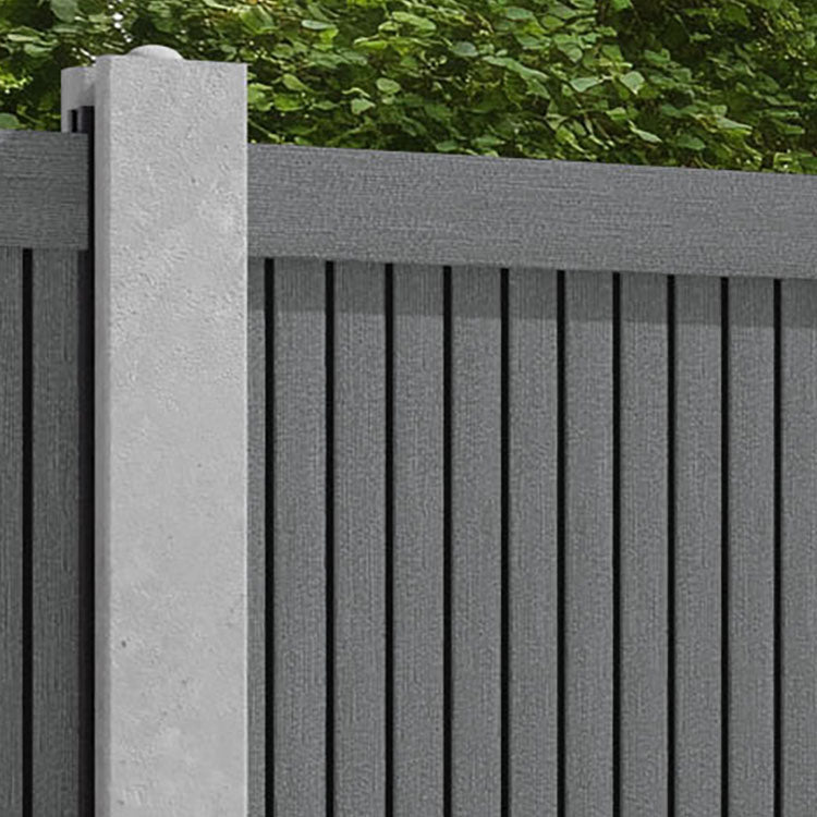 Virtis Fence Panel - Mid Grey - for existing concrete posts