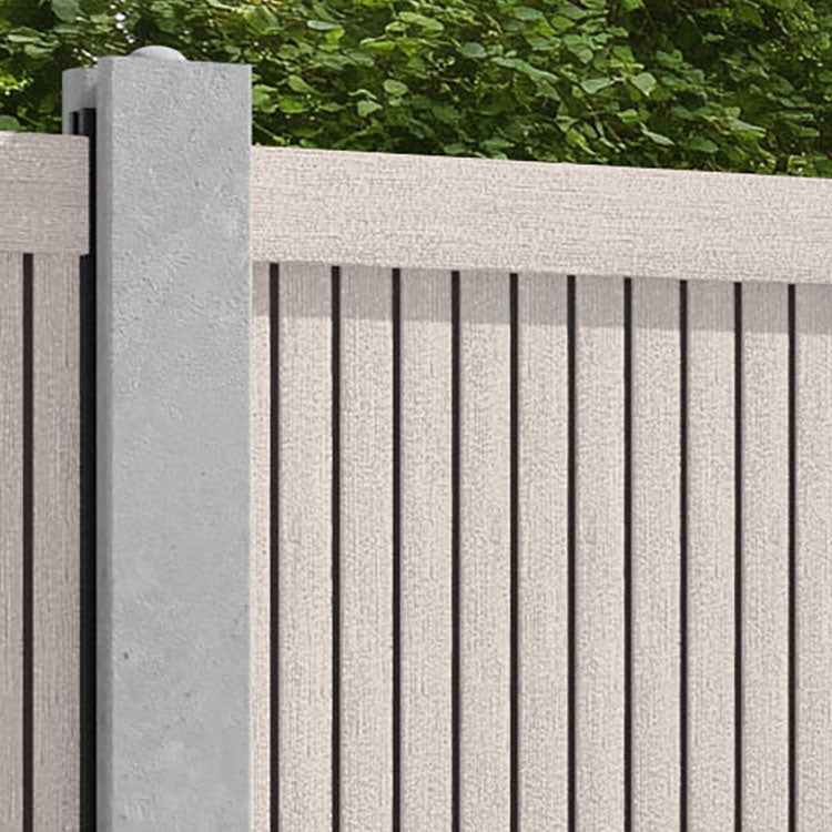 Virtis Fence Panel - Mid Stone - for existing concrete posts