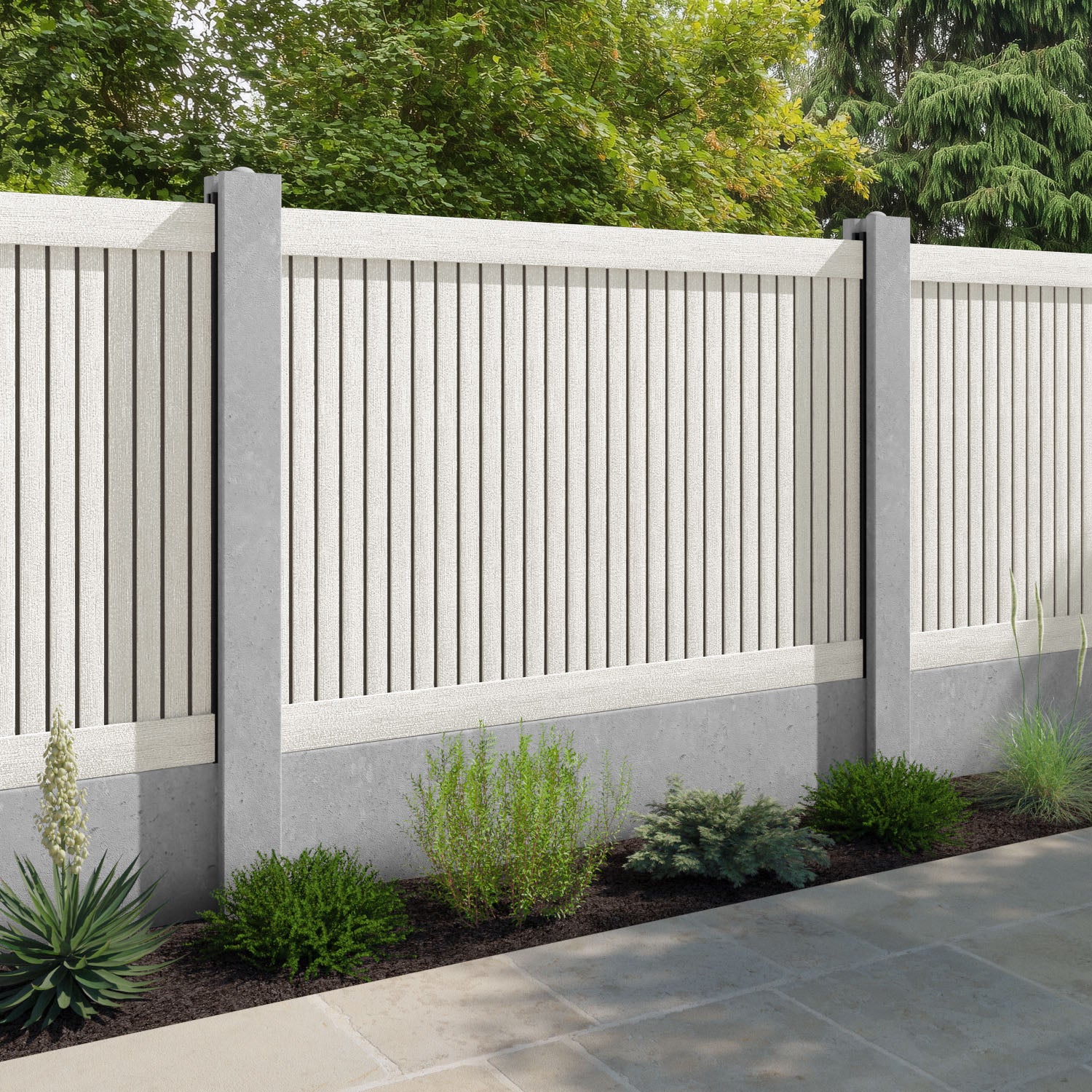 Virtis Fence Panel - Light Stone - for existing concrete posts