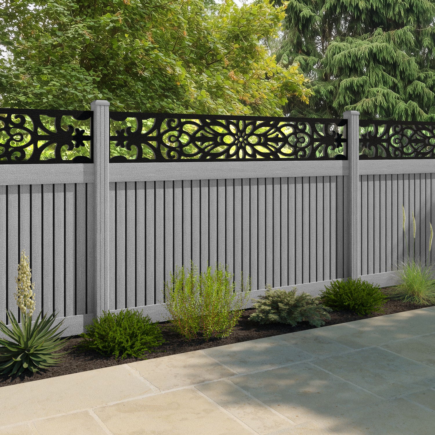 Virtis Windsor Fence Panel - Light Grey - with our composite posts