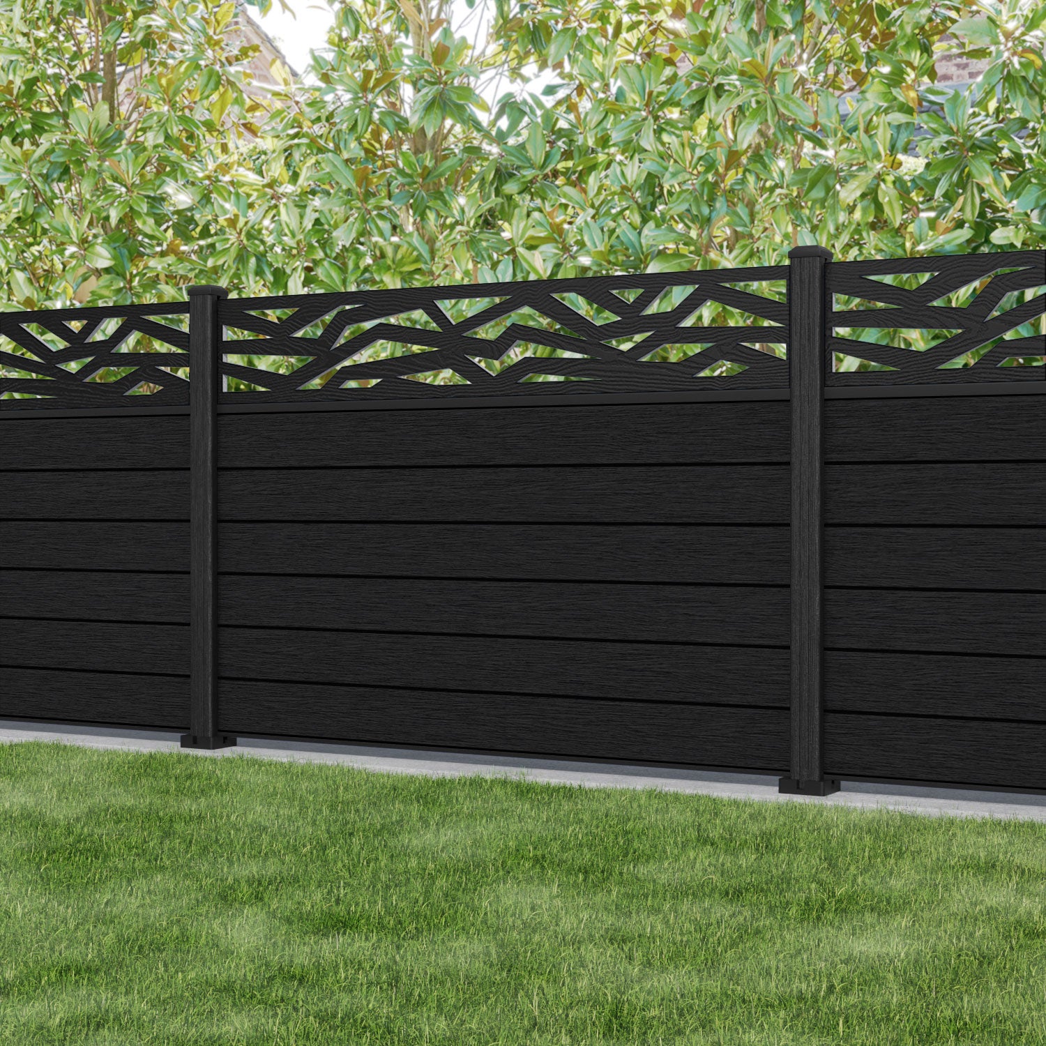 Fusion Zenith Fence Panel - Black - with our composite posts