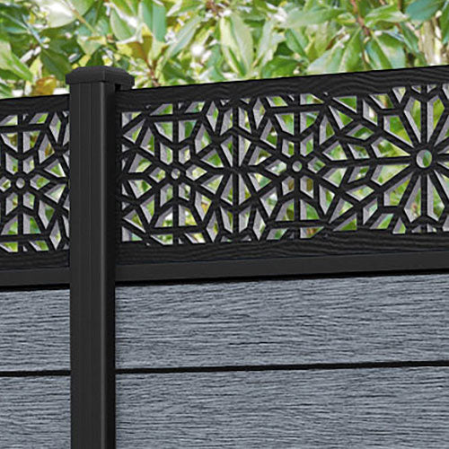 Fusion Alnara Fence Panel - Anthracite - with our aluminium posts