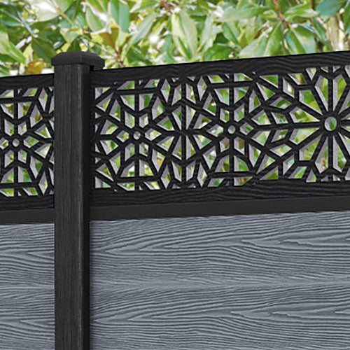 Classic Alnara Fence Panel - Anthracite - with our aluminium posts