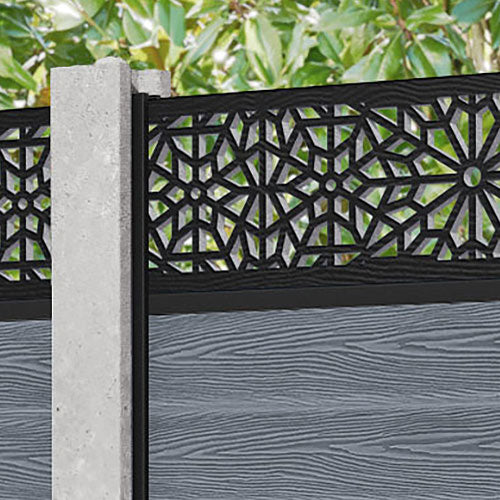 Classic Alnara Fence Panel - Anthracite - for existing concrete posts
