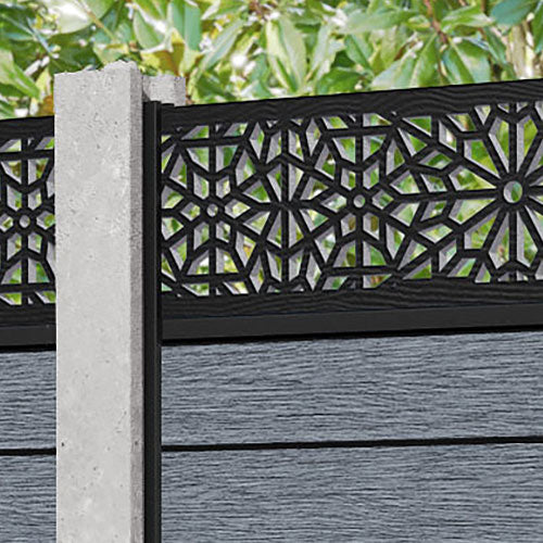 Fusion Alnara Fence Panel - Anthracite - for existing concrete posts
