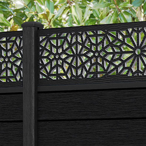 Fusion Alnara Fence Panel - Black - with our composite posts