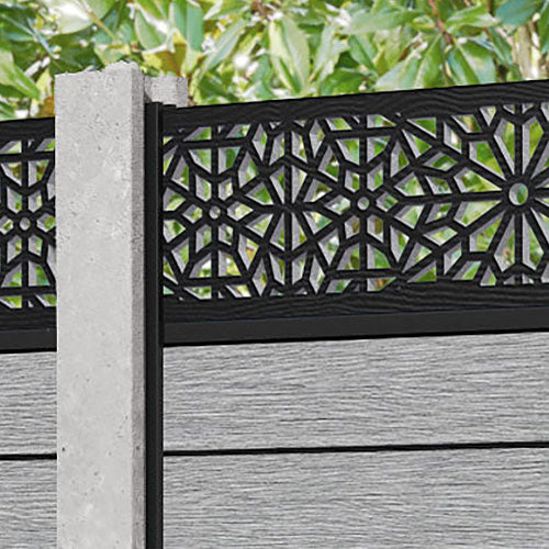 Fusion Alnara Fence Panel - Light Grey - for existing concrete posts