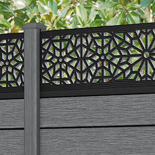 Fusion Alnara Fence Panel - Mid Grey - with our composite posts