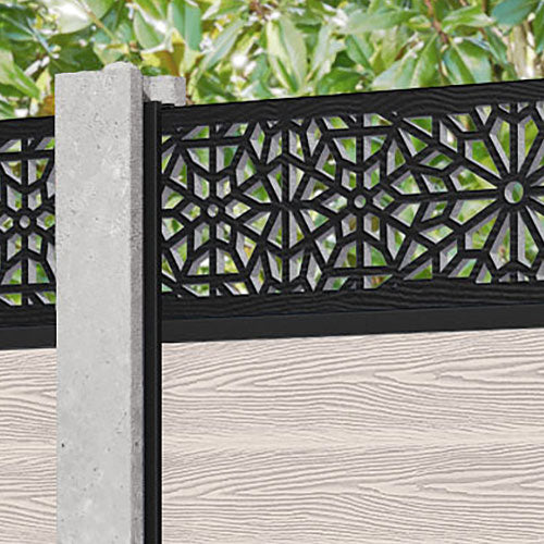 Classic Alnara Fence Panel - Mid Stone - for existing concrete posts