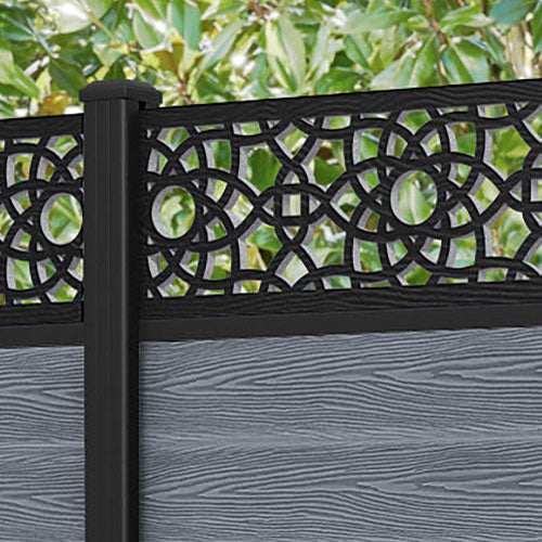 Classic Ambar Fence Panel - Anthracite - with our aluminium posts