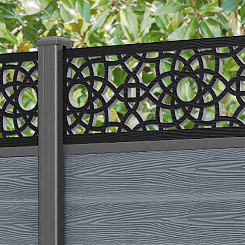 Classic Ambar Fence Panel - Anthracite - with our aluminium posts