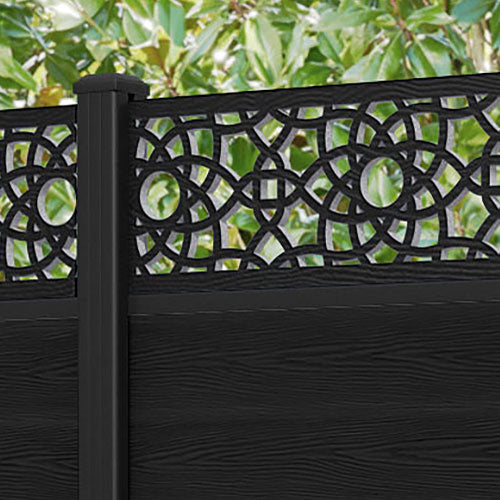 Classic Ambar Fence Panel - Black - with our aluminium posts