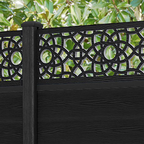 Classic Ambar Fence Panel - Black - with our composite posts