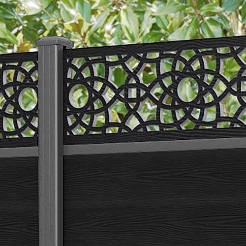 Classic Ambar Fence Panel - Black - with our aluminium posts