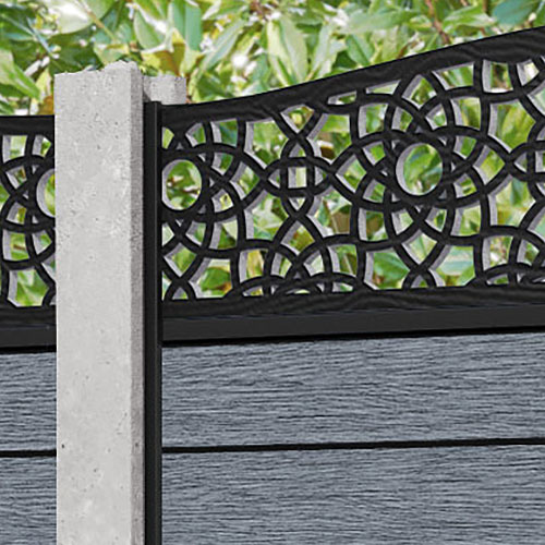 Fusion Ambar Curved Top Fence Panel - Anthracite - for existing concrete posts
