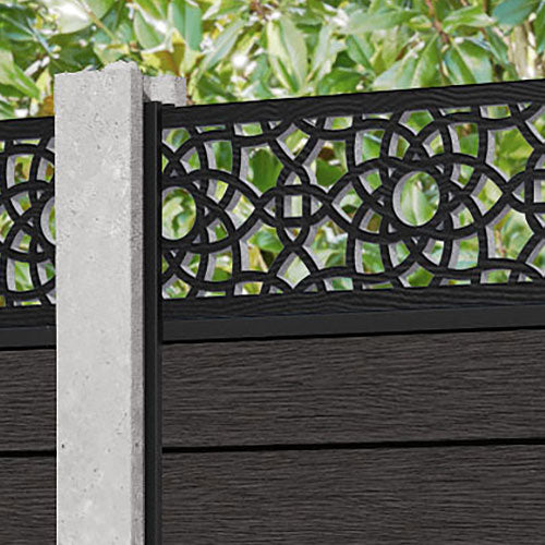 Fusion Ambar Fence Panel - Dark Oak - for existing concrete posts