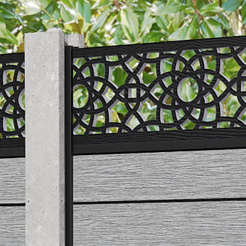 Fusion Ambar Fence Panel - Light Grey - for existing concrete posts