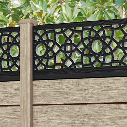 Fusion Ambar Fence Panel - Light Oak - with our composite posts