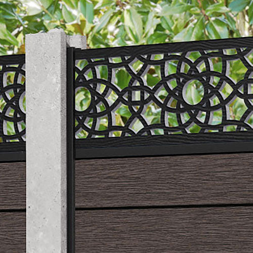 Fusion Ambar Fence Panel - Mid Brown - for existing concrete posts