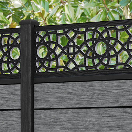Fusion Ambar Fence Panel - Mid Grey - with our composite posts