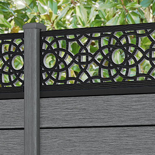 Fusion Ambar Fence Panel - Mid Grey - with our composite posts