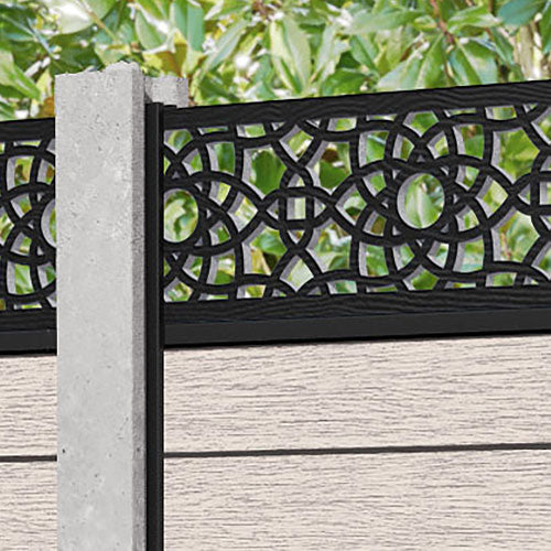 Fusion Ambar Fence Panel - Mid Stone - for existing concrete posts