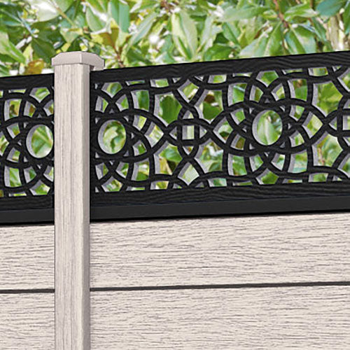 Fusion Ambar Fence Panel - Mid Stone - with our composite posts