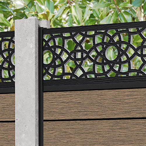 Fusion Ambar Fence Panel - Teak - for existing concrete posts